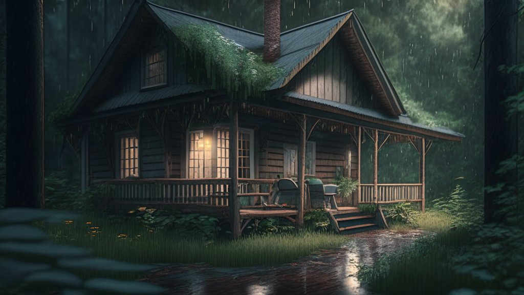 Cozy Cottage in a Rainy Forest