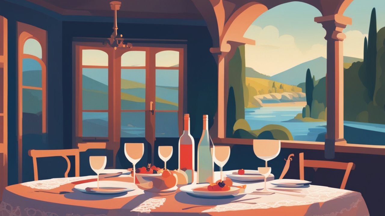 Cozy Dining Table with Scenic River View