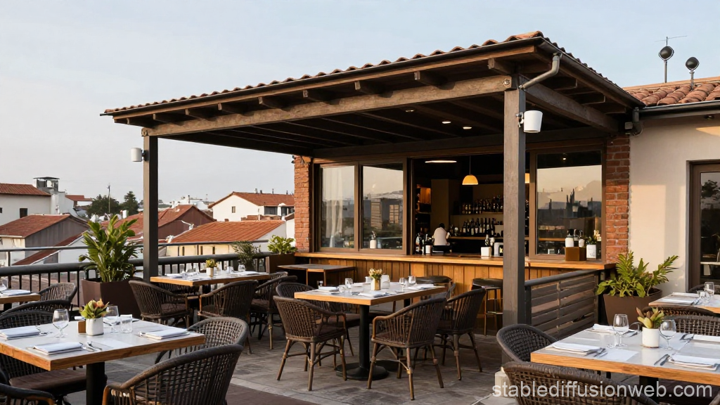 Cozy Italian Rooftop Restaurant with Outdoor Seating
