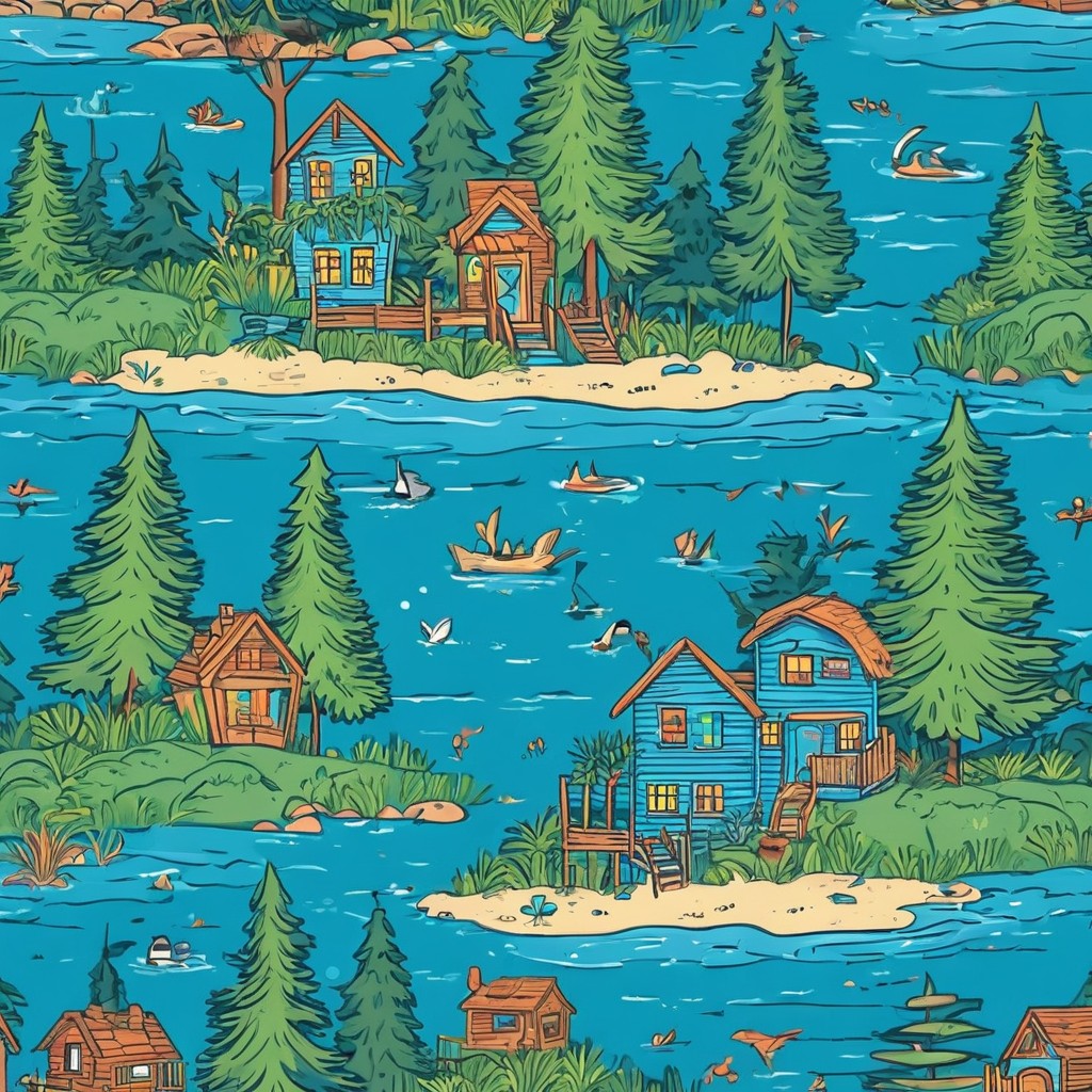 Cozy Lakeside Cabins Surrounded by Pine Trees