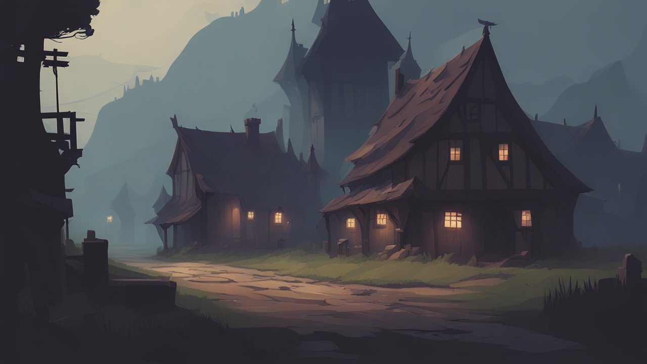 Cozy Medieval Village at Dusk