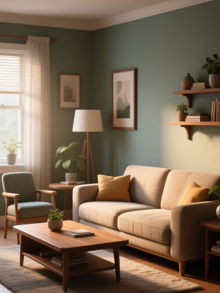 Cozy Modern Living Room with Soft Natural Light