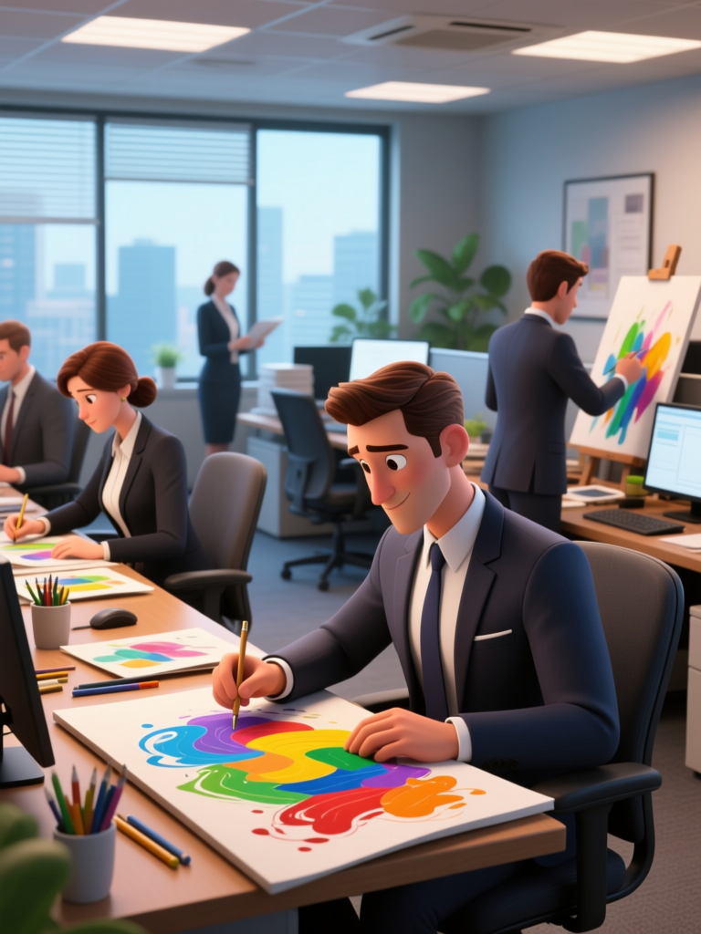 Creative Business Professionals Collaborating in Modern Office