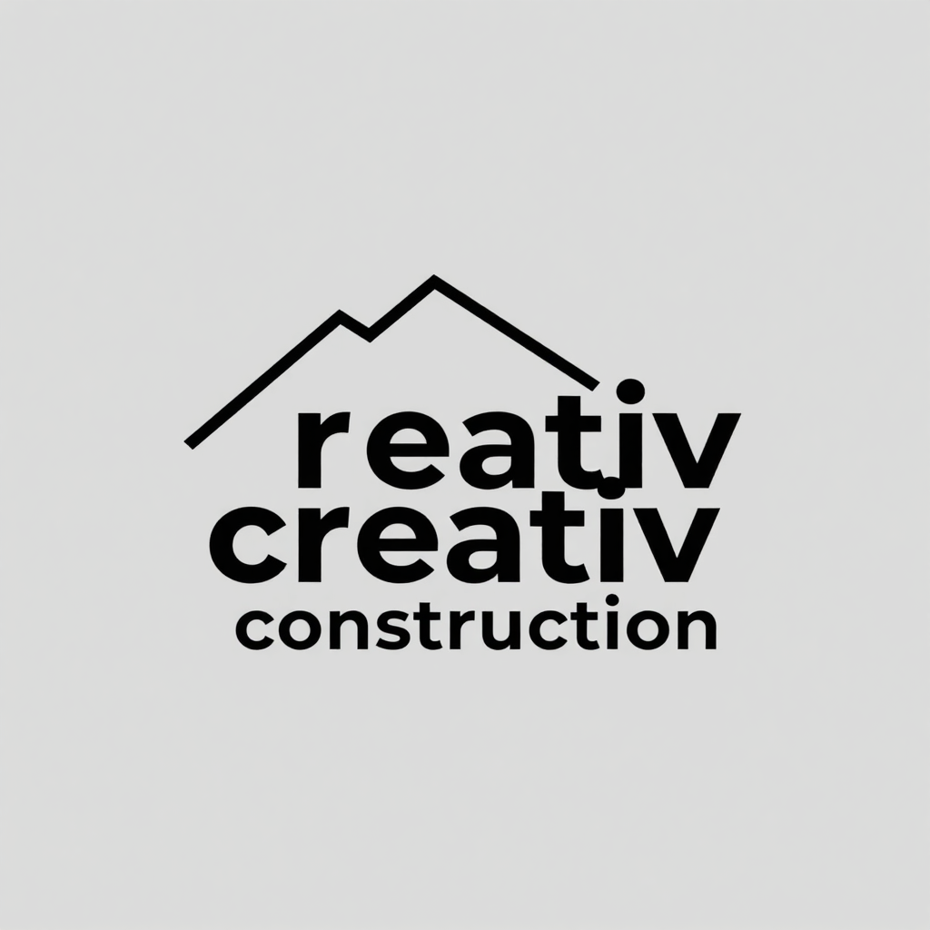 Creative Construction Logo with Roof Outline