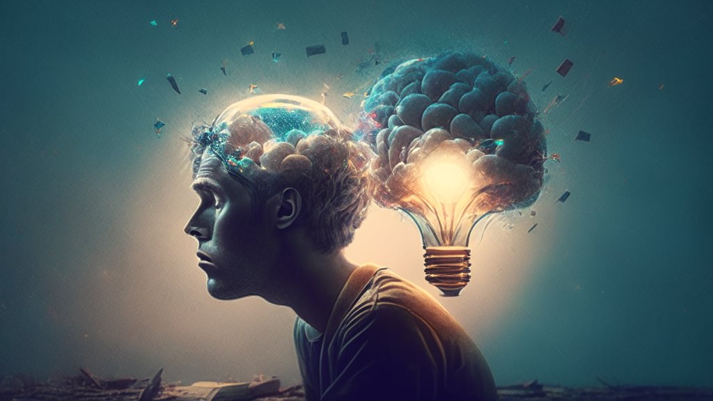 Creative Mind Illuminated by Brain-Lightbulb Concept