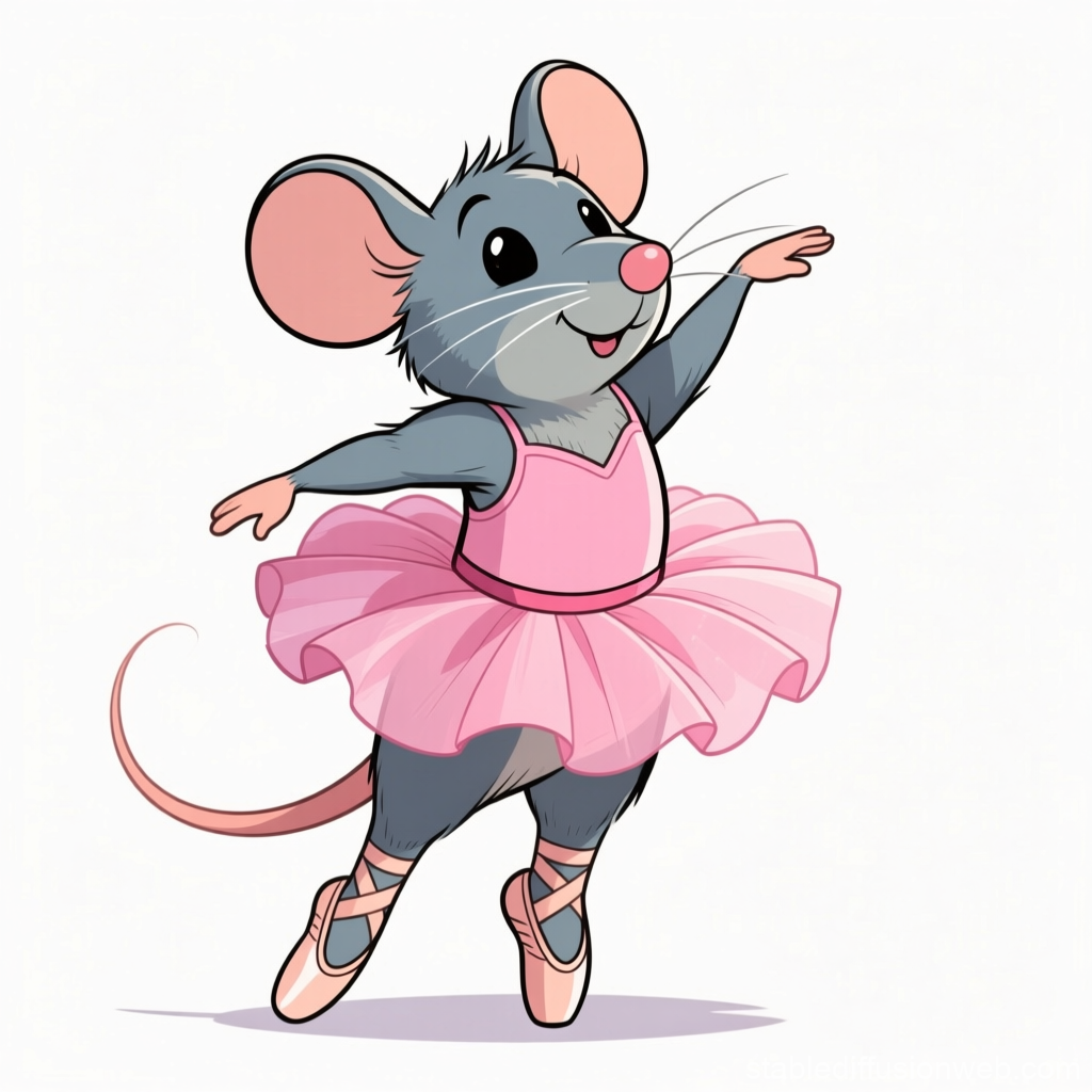 Cute Baby Mouse Dancing Ballet in Pink Tutu