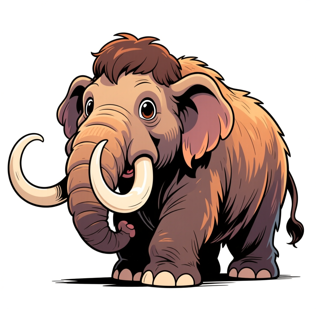 Cute Cartoon Baby Mammoth Illustration