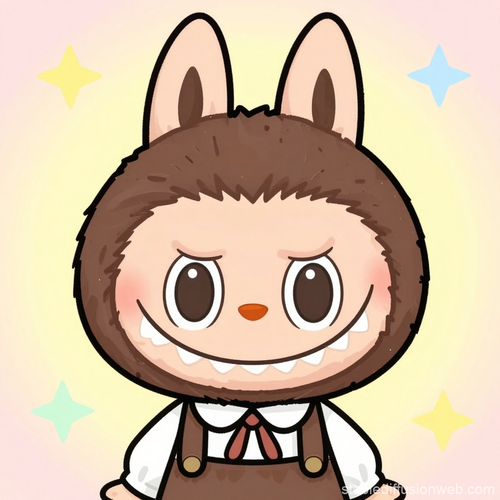 Cute Cartoon Character in Bunny Costume with Mischievous Smile