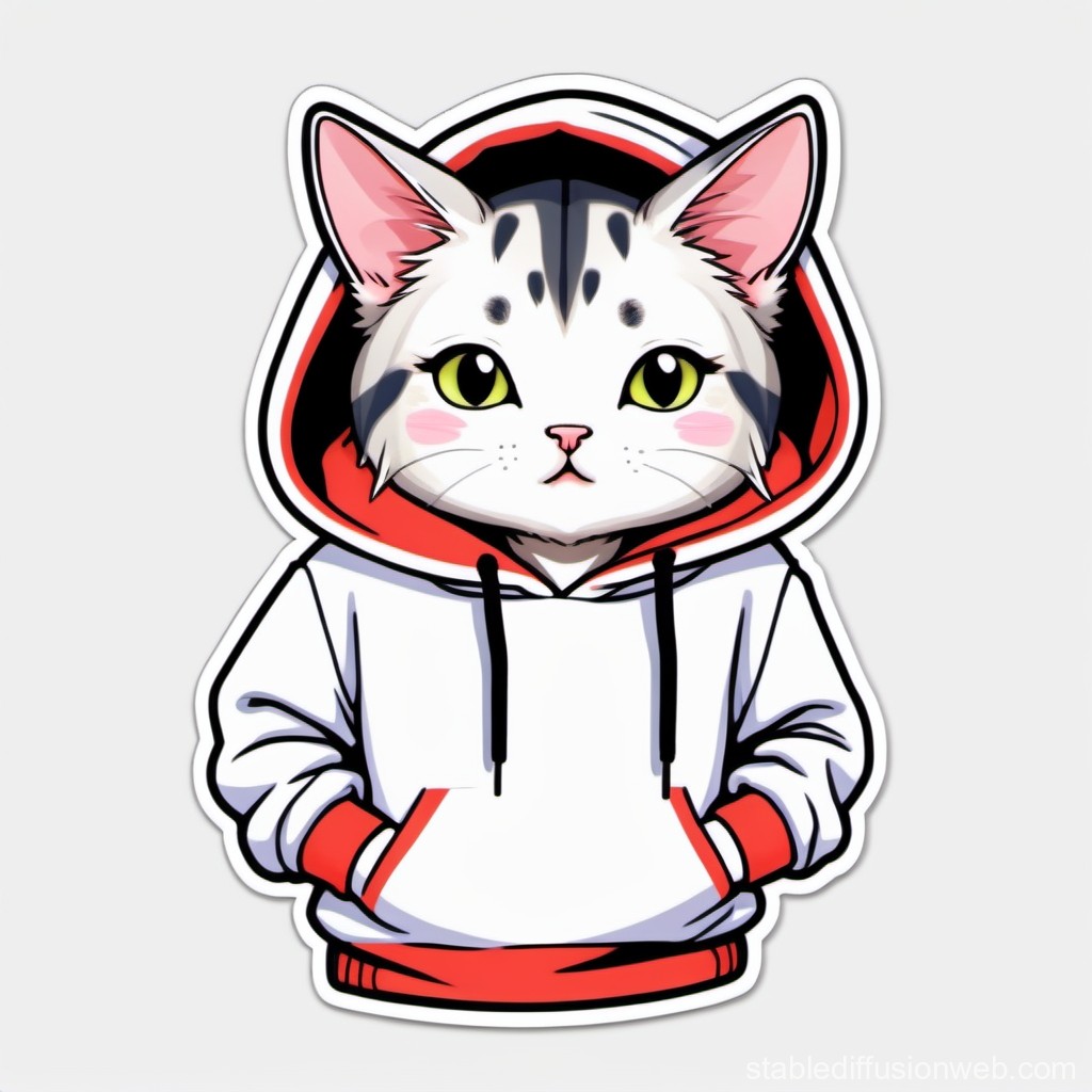 Cute Cat Wearing Shoko Sakurane Style Hoodie