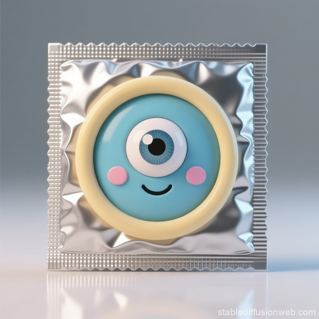 Cute Cyclops Face on Condom Packaging