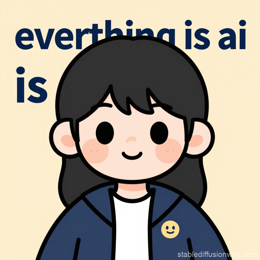 Cute Digital Nomad Avatar with AI Theme