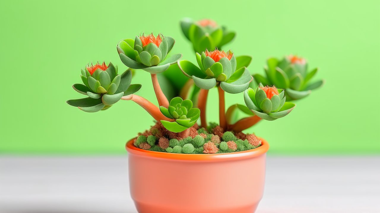 Cute Mini Kalanchoe Plant in Orange Pot