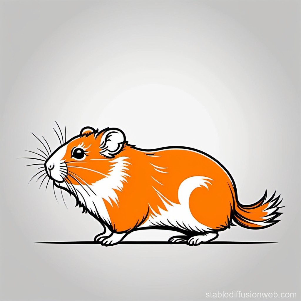 Cute Orange and White Guinea Pig Illustration