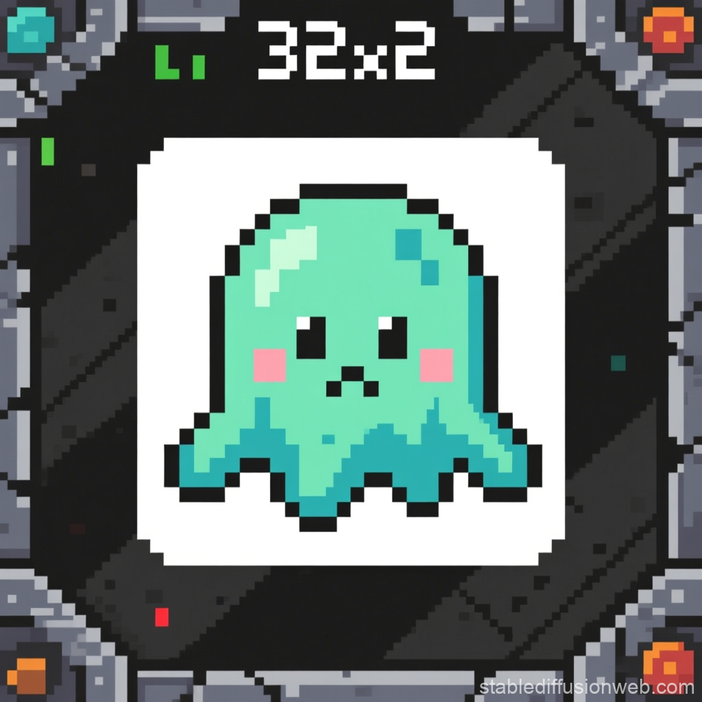 Cute Pixel Art Slime Sprite