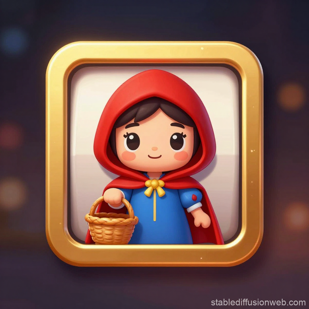 Cute Red Riding Hood Character Icon
