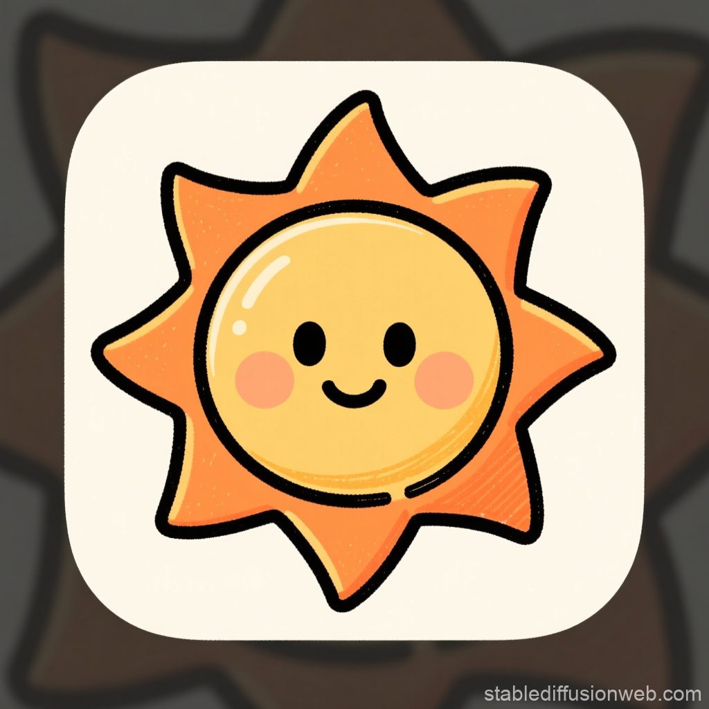 Cute Retro Sun Mascot Icon