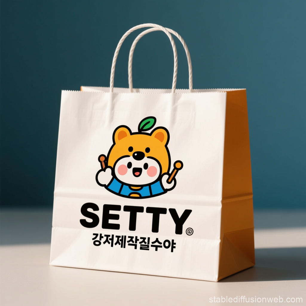 Cute SETTY Character Logo on Paper Shopping Bag