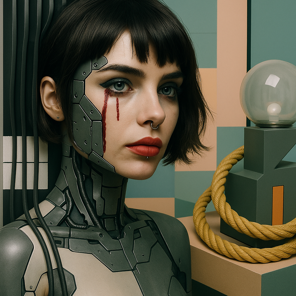 Cybernetic Woman with Organic Machine Elements