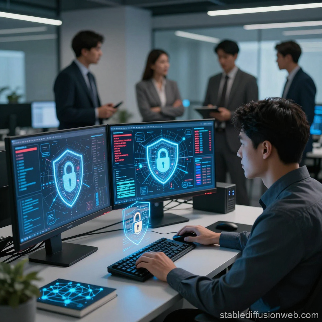 Cybersecurity Expert Monitoring Digital Security Systems