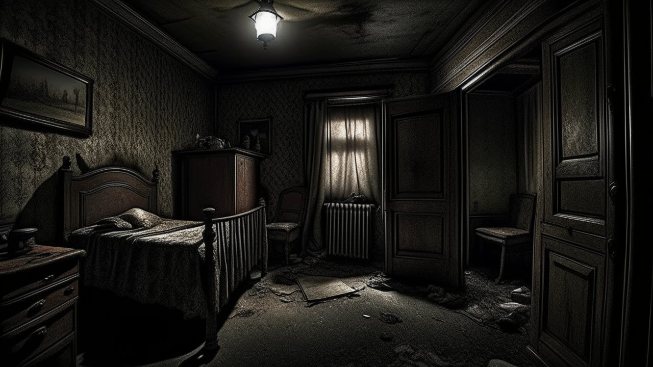Dark and Abandoned Vintage Bedroom