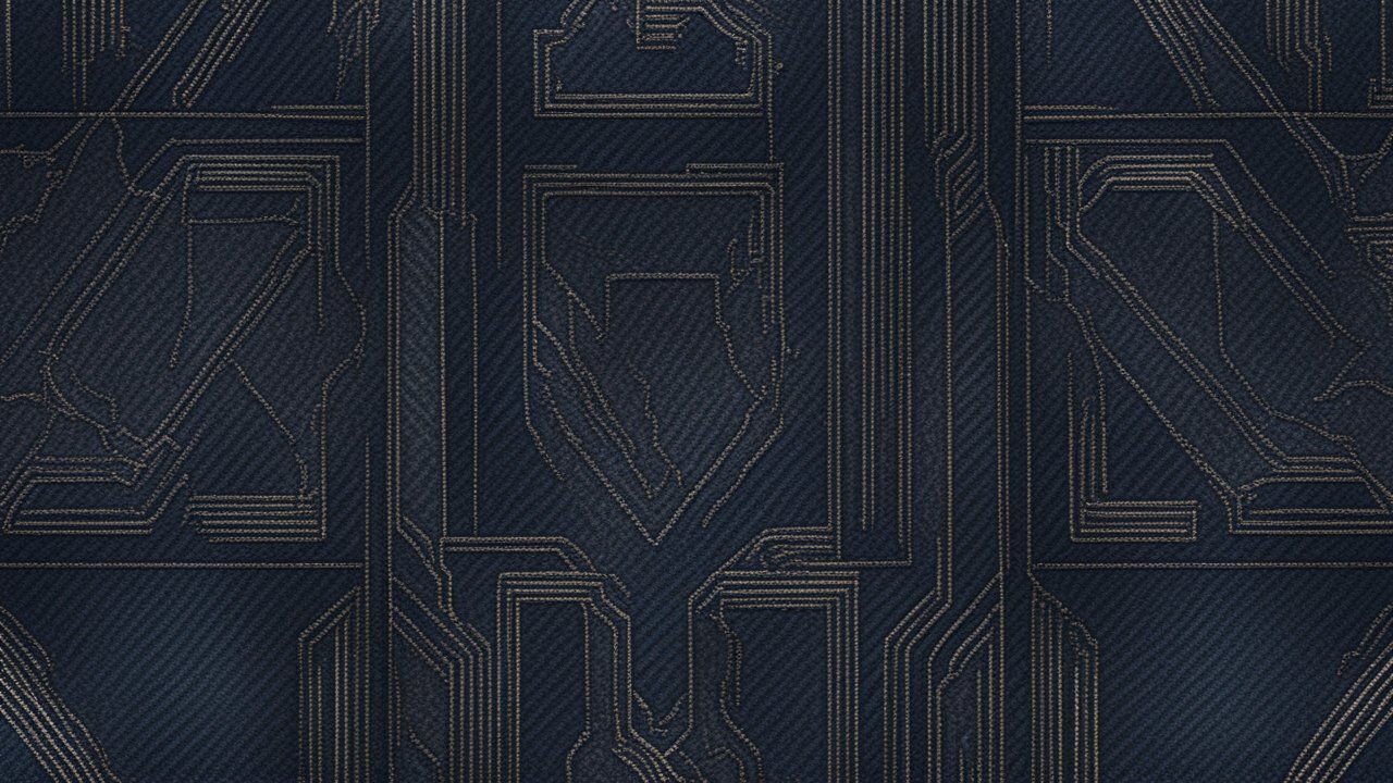 Dark Blue Denim Fabric with Intricate Stitching Pattern