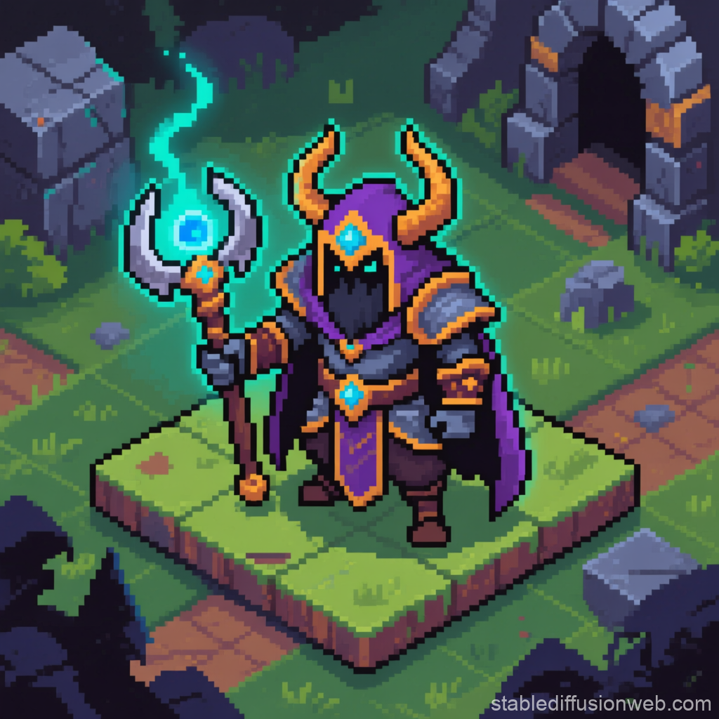 Dark Fantasy Warden Pixel Art Sprite