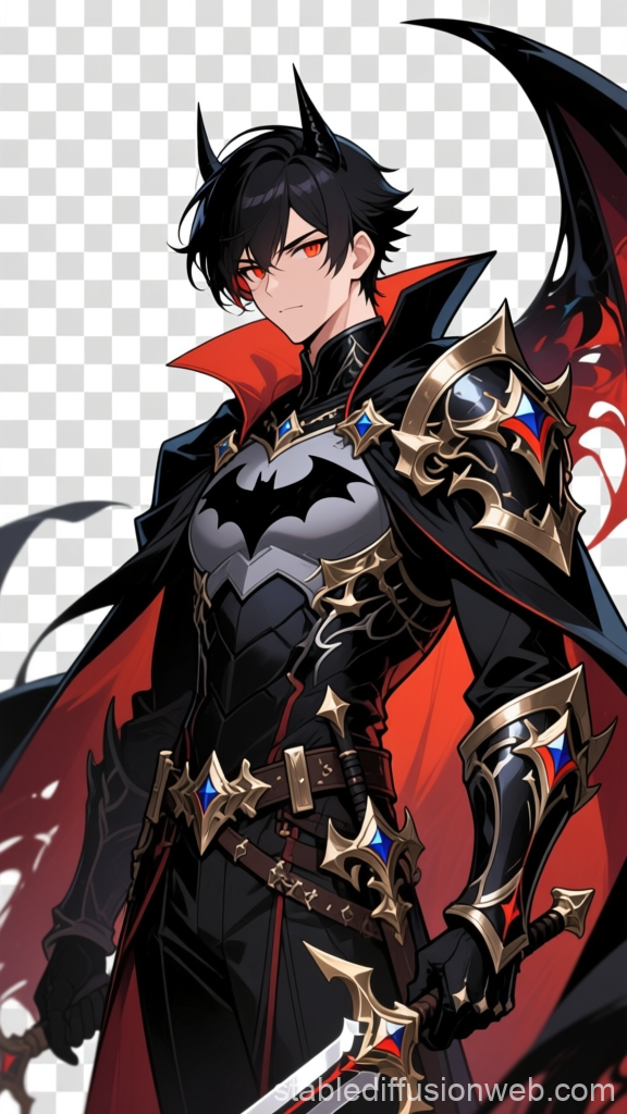 Dark Knight Anime Character with Gothic Armor