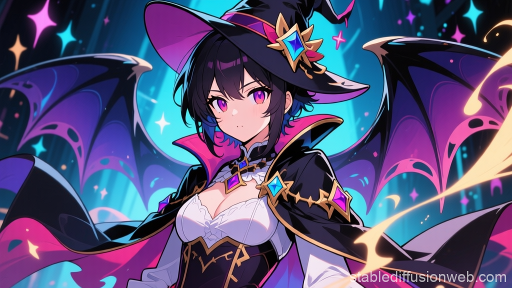 Dark Magic Prodigy in Enchanted Night