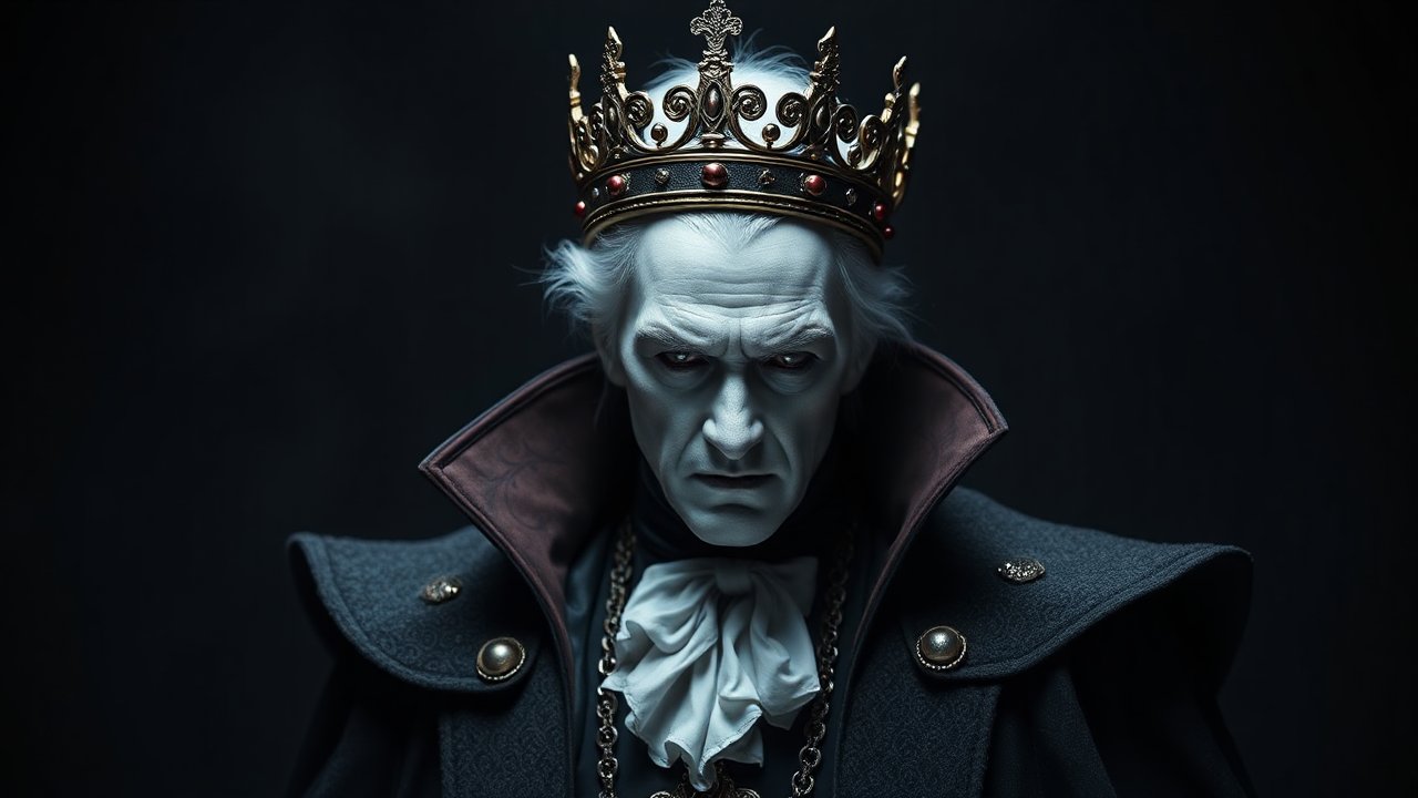 Dark Regal Portrait of a Vampire King