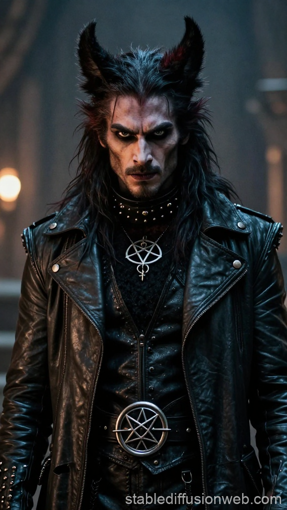 Dark Satanic Werewolf Demon Portrait