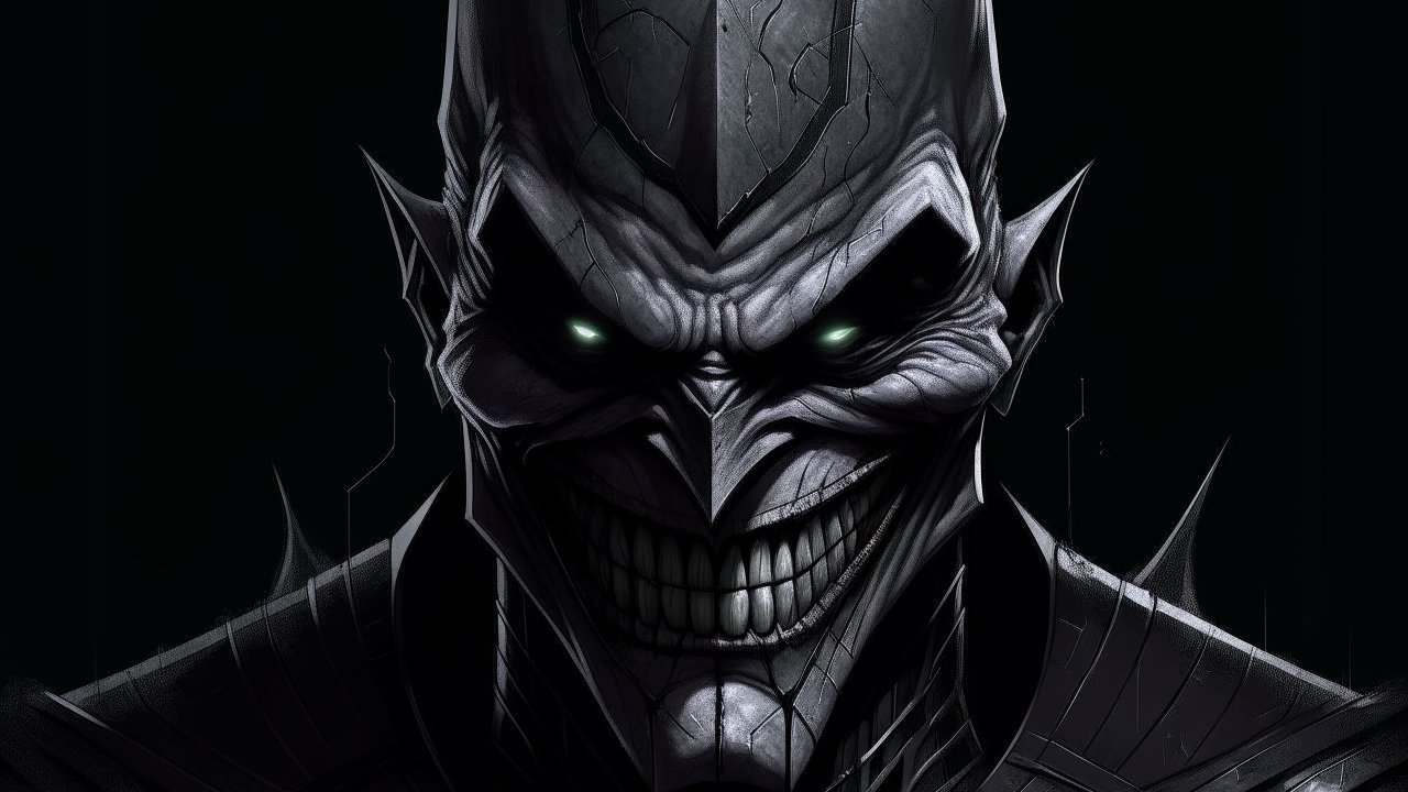 Dark Sinister Batman with Glowing Eyes