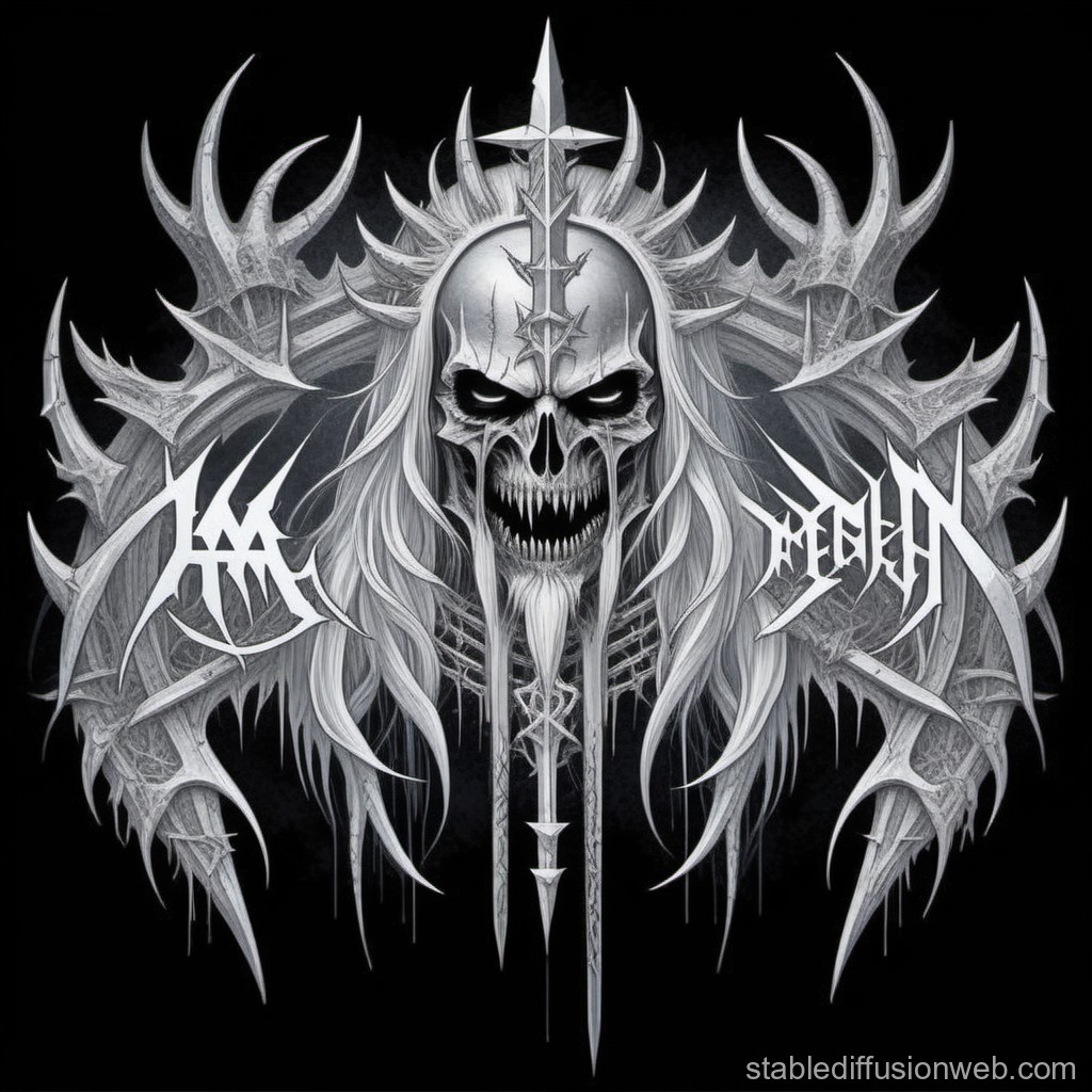 Dark Skull Warrior with Spiked Armor and Sword