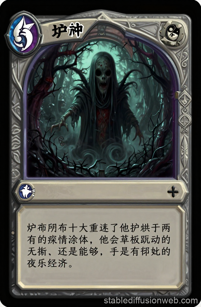 Dark Spirit in Haunted Forest Card