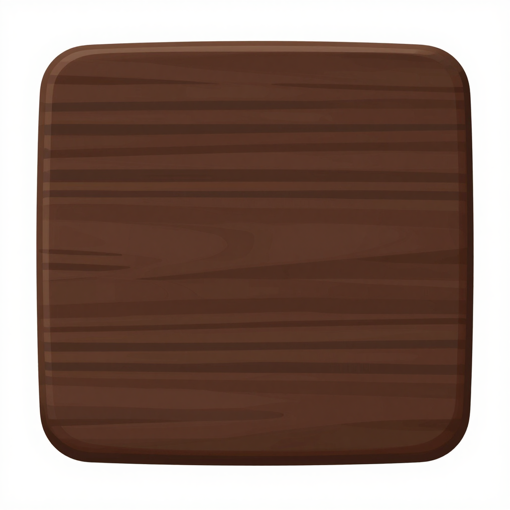 Dark Wooden Cutting Board with Rounded Edges