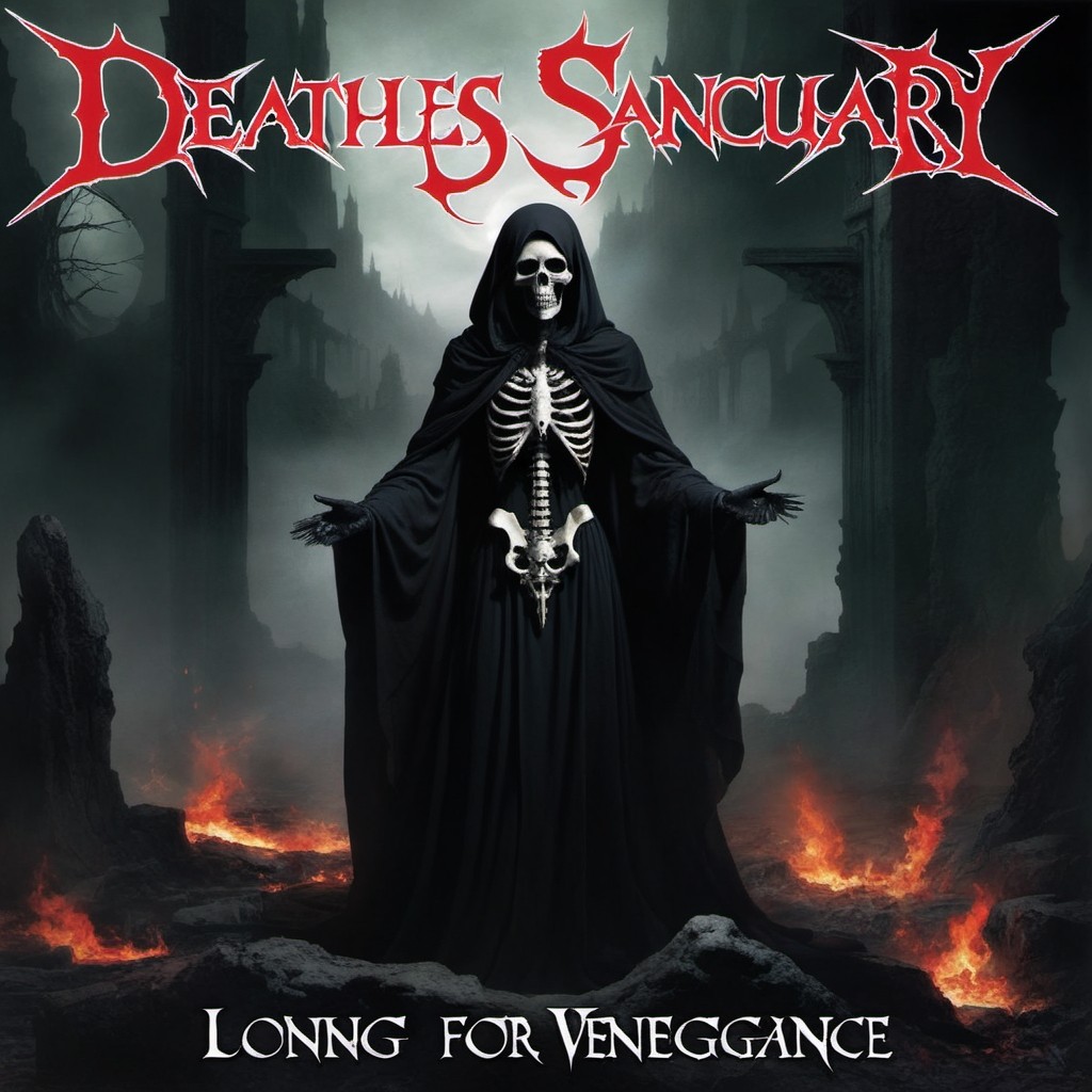 Death's Sanctuary Album Cover with Grim Reaper