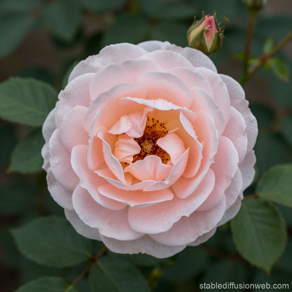 Delicate Hybrid Tea Rose in Soft Pink