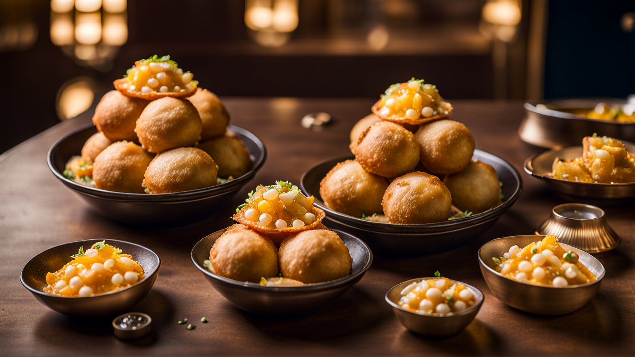 Delicious Pani Puri Served in Elegant Bowls