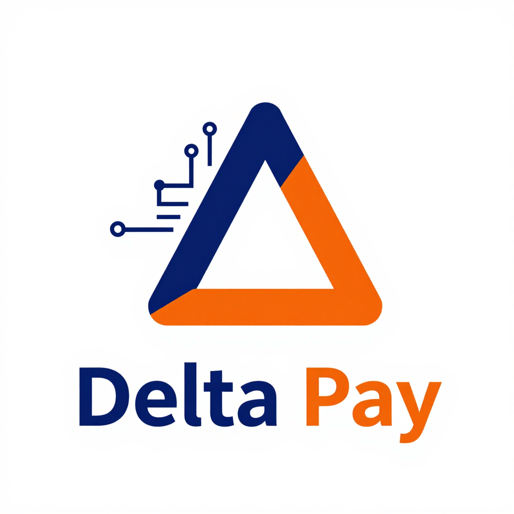 Delta Pay Professional Logo with Tech Circuit Design