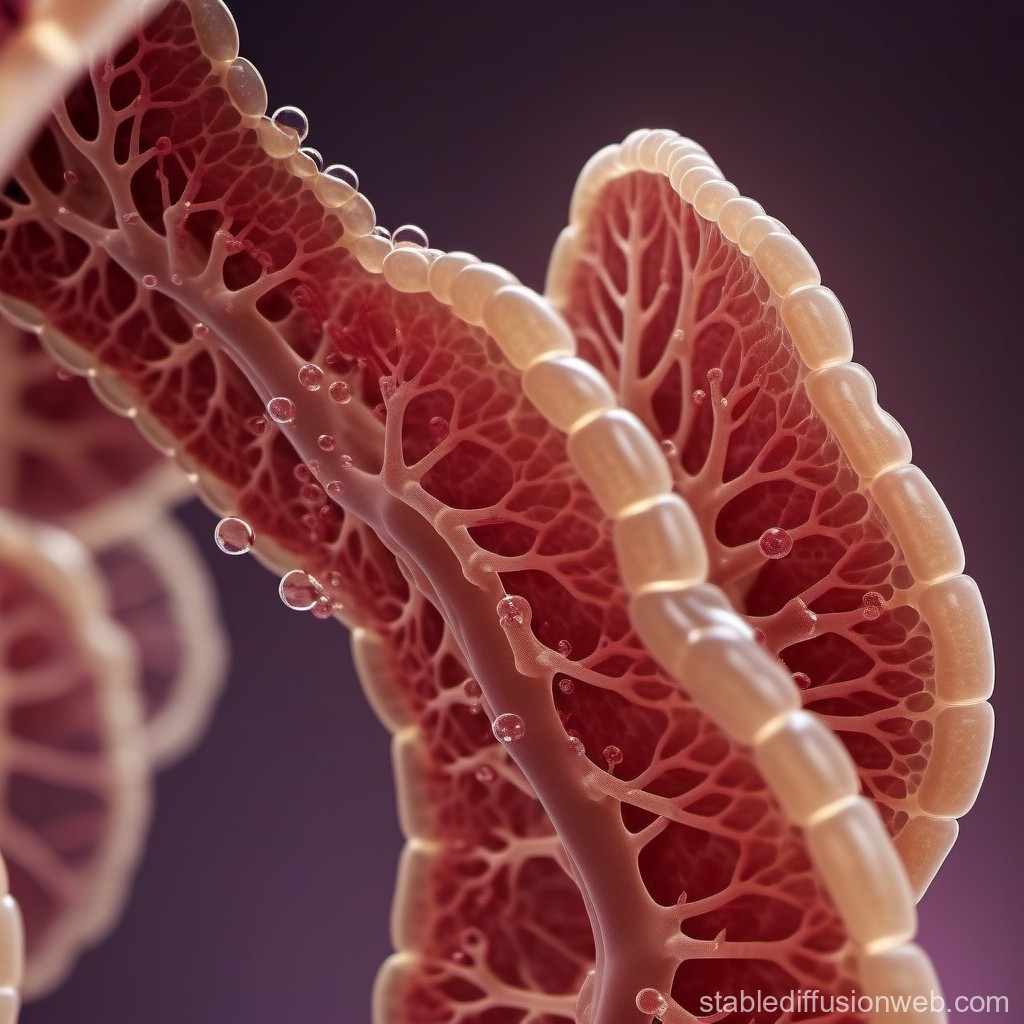 Detailed 3D Render of Biological Tissue Structure