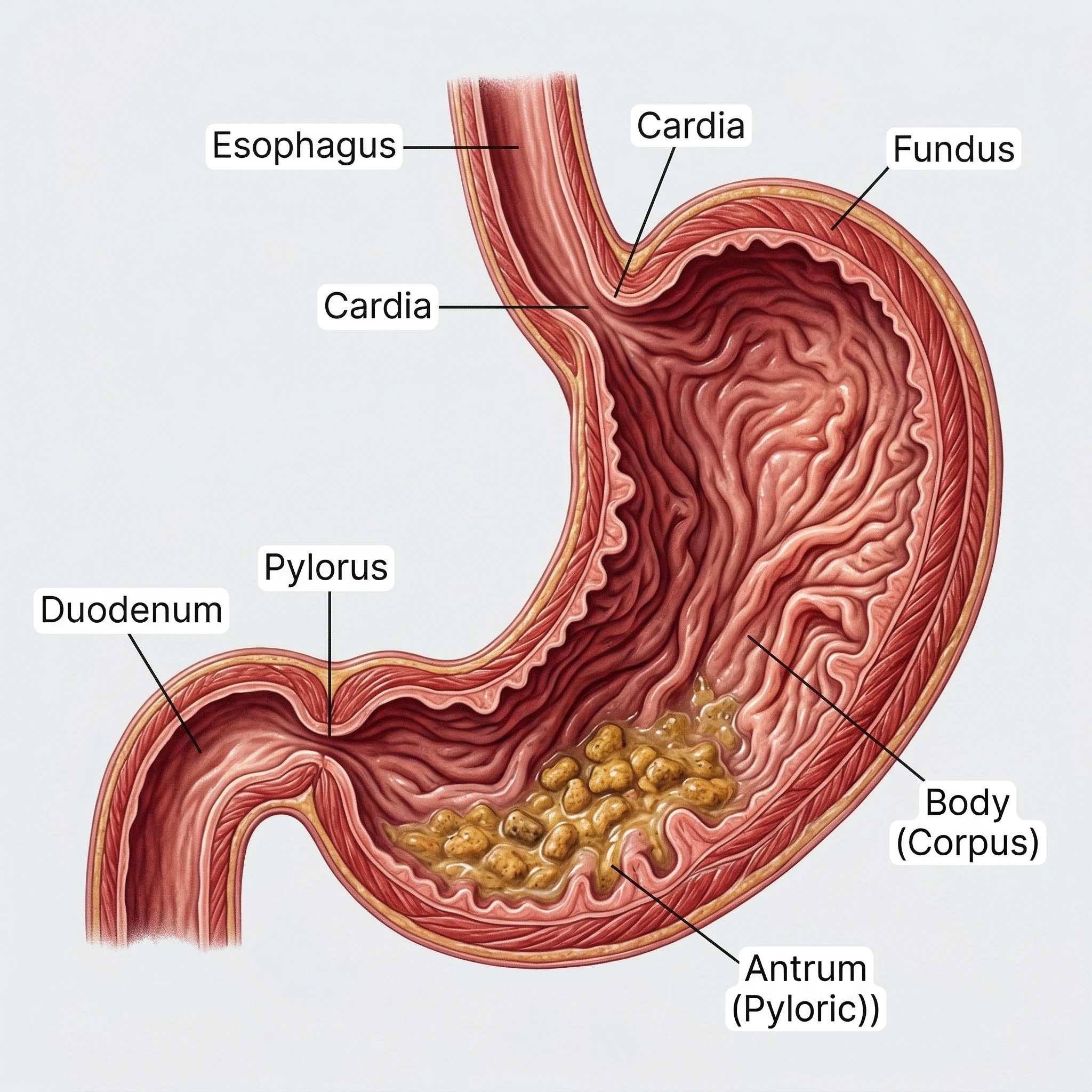 Detailed Anatomical Illustration of Dog Stomach Interior