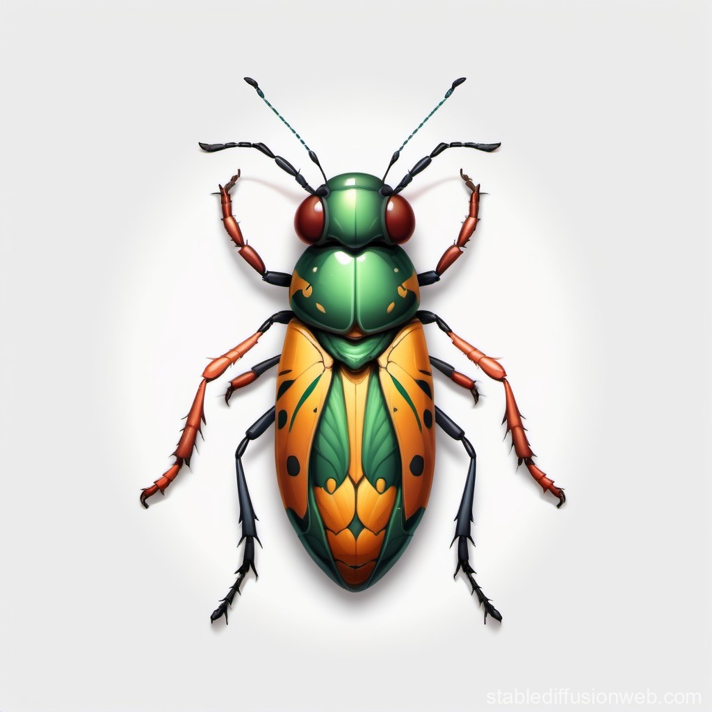 Detailed Colorful Beetle Illustration