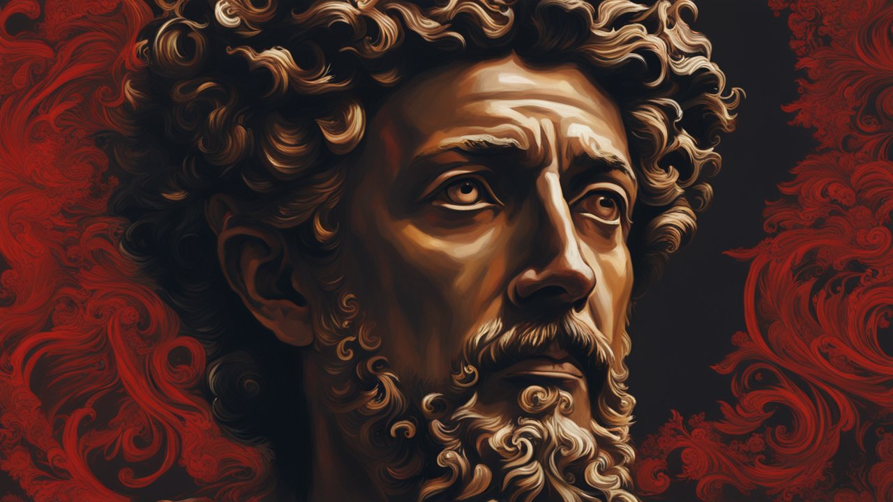 Detailed Painting of a Bearded Man with Curly Hair