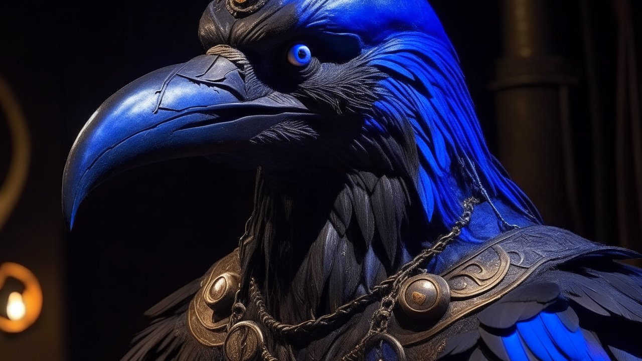Detailed Raven Warrior with Ornate Armor