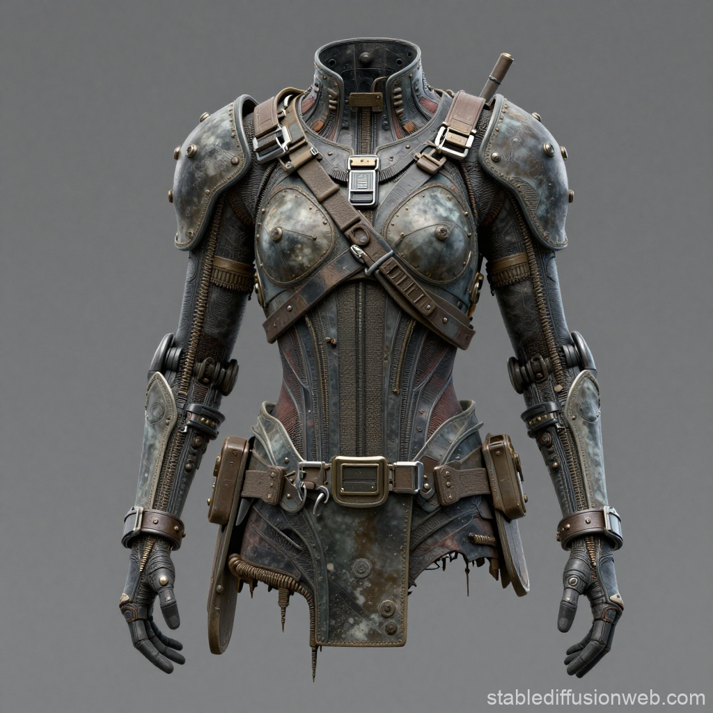 Detailed Steampunk Armor Torso with Mechanical Arms