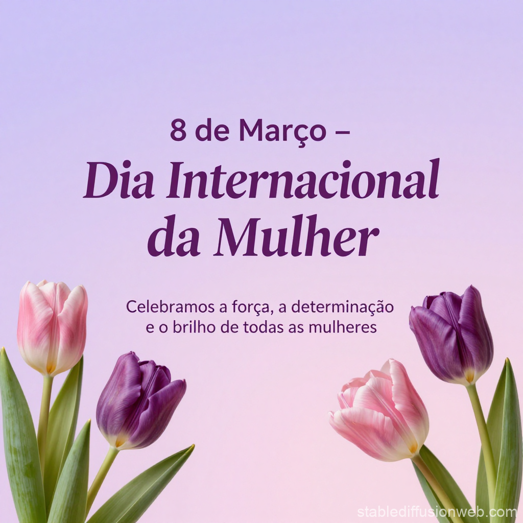 Dia Internacional da Mulher - 8 de Março com Tulipas