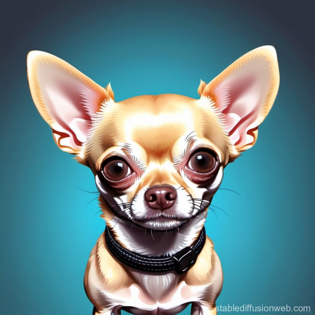 Digital Illustration of a Chihuahua with Large Eyes