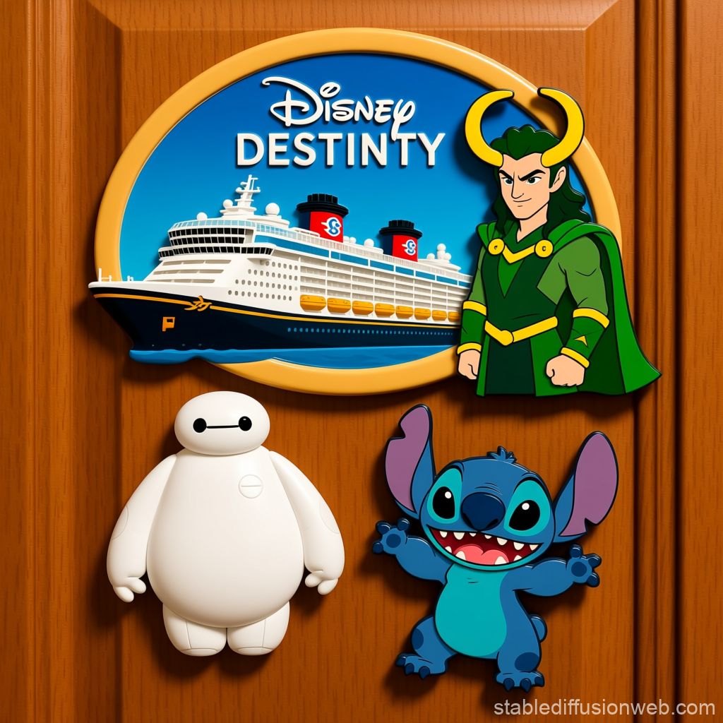 Disney Destiny Cruise Ship with Iconic Disney Characters