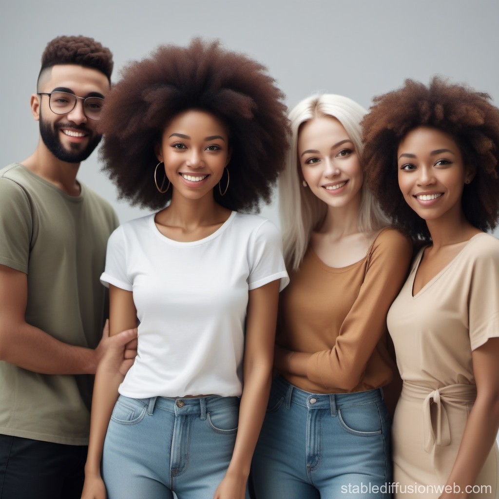 Diverse Group of Friends Smiling Together