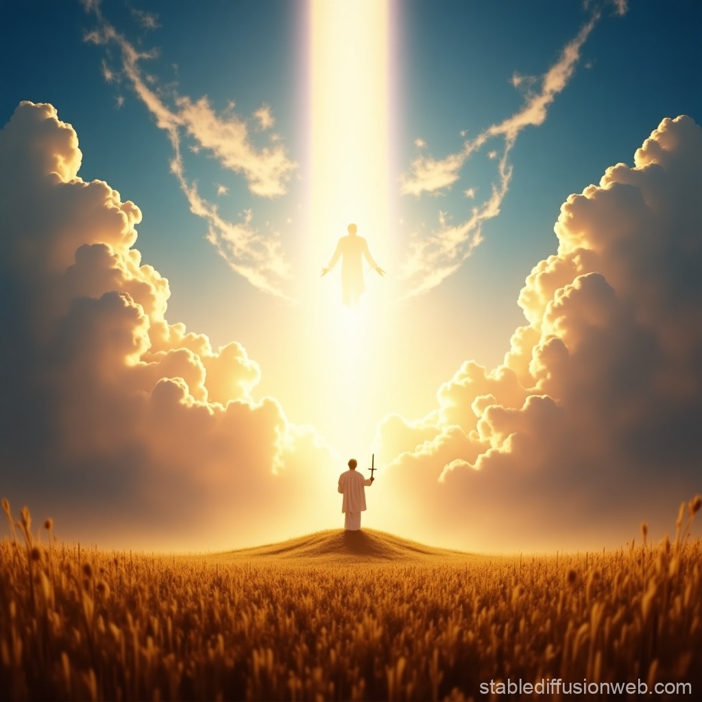 Divine Encounter in a Golden Wheat Field