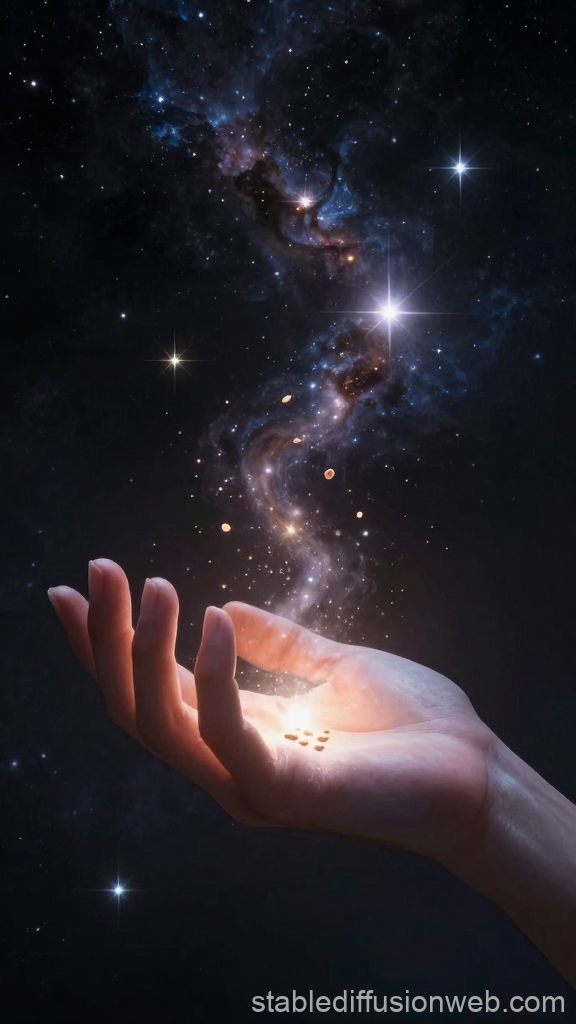 Divine Hand Scattering Cosmic Stardust